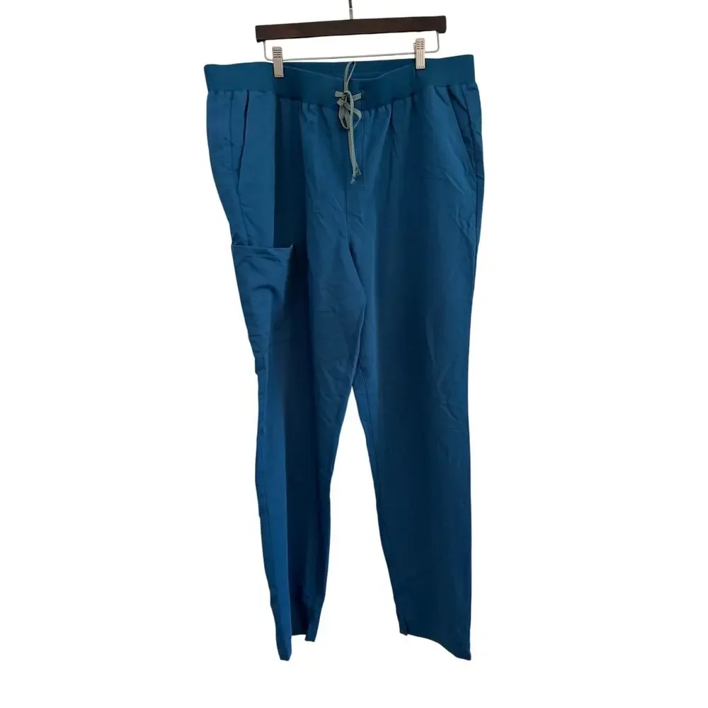 NWT Fabletics Scrub Set Vital Top/Ion Pant Womens 2X/Tall Caribbean Blue READ - Picture 3 of 16